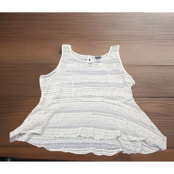 Torrid Women’s Cream Lace Tiered Babydoll Tank Top Sz 1X Cottage Core Fairy Boho - Picture 1 of 9